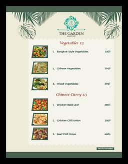 Chinese Curry Menu