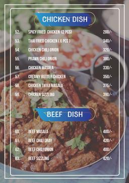 Chicken & Beef Menu