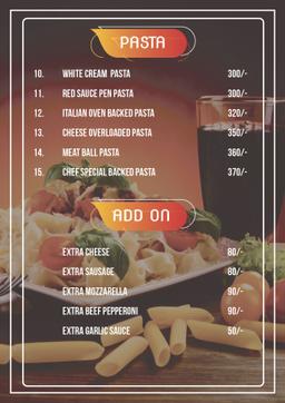 Pasta Menu