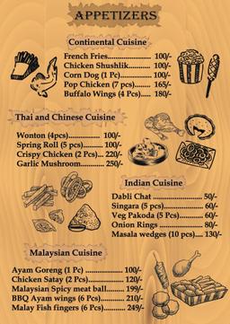 Appetizer Menu