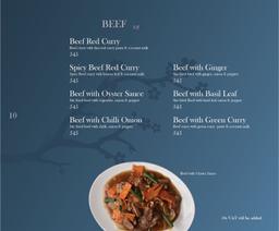 Beef Curry Menu