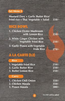 Rice Menu