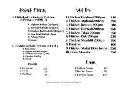 Kebab Platter Menu