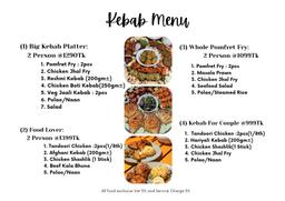 Kebab Platter Menu