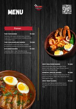 Ramen Menu