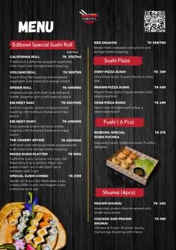 Sushi Roll Menu