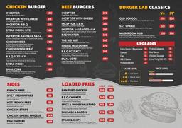 Burgers Menu